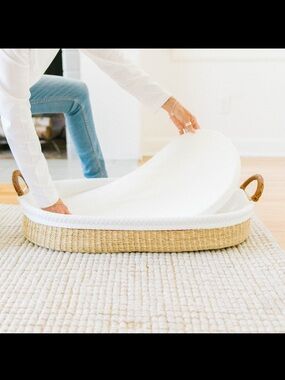 DesignDua Wicker Changing Table Basket Set